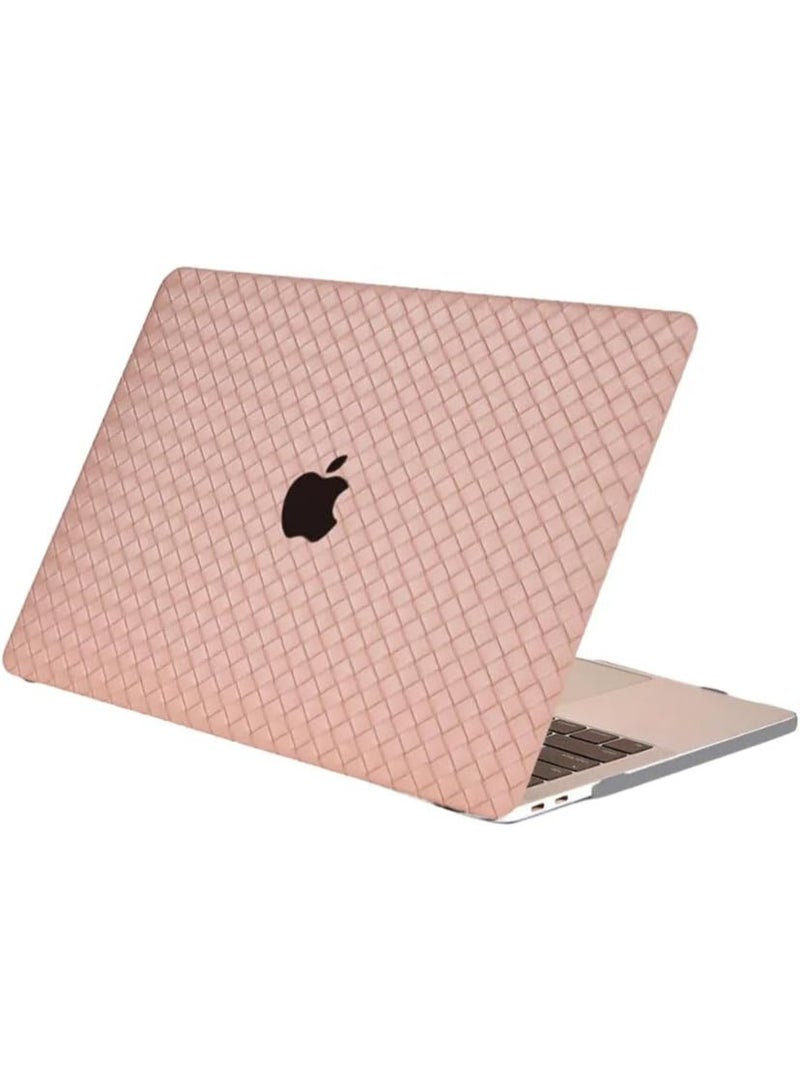 Hard Shell Case for MacBook Air 13 Inch (A1932 (2018–2019), A2179 (2020 Intel), and A2337 (2020 M1), Woven Texture Protective Cover, Scratch-Resistant Laptop Case – (Rose Gold) - Image 1
